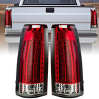Tail Lights Lamp LED Red Pair for 1988-1998 Chevy K1500 GMC C1500