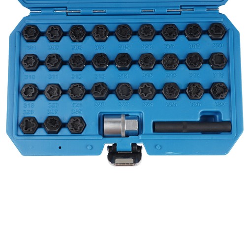 32pc Wheel Lock Lug Nut Master Key Set Removal Socket Tool Kit for Mercedes-Benz