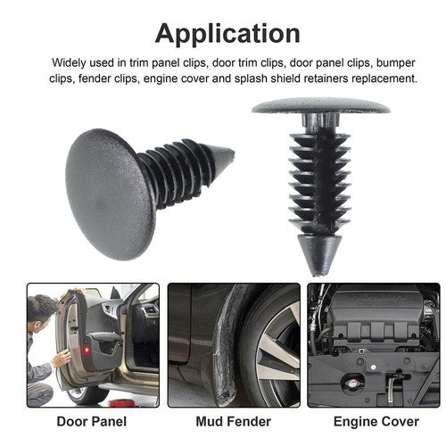 100Pcs 8mm Dia Hole Plastic Rivets Fasteners Brand New For Auto Bumper Fender