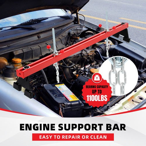 Engine Support Bar 1100lb Motor Transverse Bar Lift Holder Dual Hook Cross