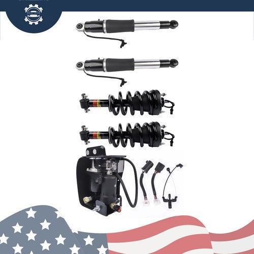Front Rear Shock Absorber Strut Assys + Compressor For Cadillac Escalade 2015-20