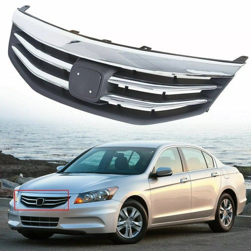 Radiator Bumper Grille Front Upper Grill for 2011 2012 Honda Accord Chrome