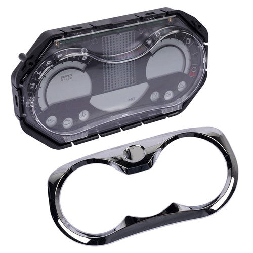 LCD Speedometer Gauge Cluster with Chrome Bezel Fits for Sea-Doo GTI Rental SE
