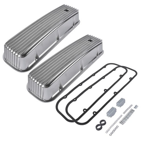 3-11/16" Tall Finned Aluminum Valve Covers Fits Chevy Big Block 396 402 427 454