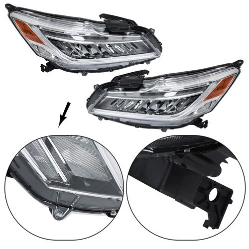 Headlights Fit For Honda Accord Sedan 2016-2017 Projector LH & RH Pair Set LED