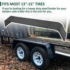 13"-15" Tires Steel Diamond Tread Plate Tandem Axle Trailer Fenders 10"x72"x13"