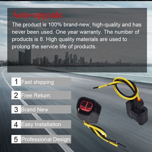 8Pcs Fuel Injector Connector Pigtail Wire For Dodge LS2 LS3 Ford EV6 EV14 USCAR