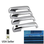 4x Chrome Door Handle Cover Cap Trim Kit No SMKH for 2017-2020 Ford F-250 F-350