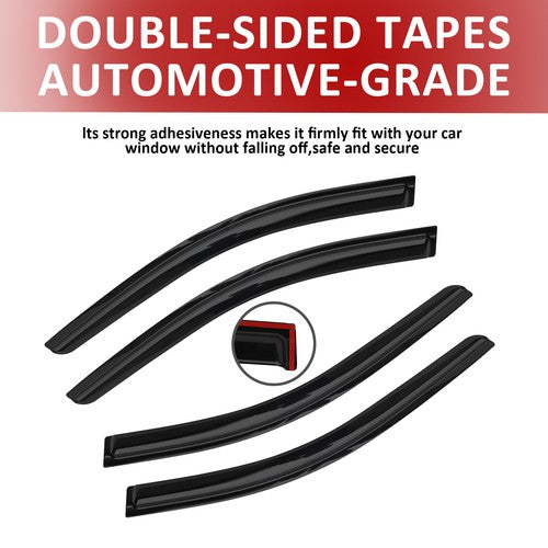 Window Vent Visor Sun Rain Guard Gloss Black 4PCS for 2008-2012 for Honda Accord