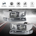 For GMC Sierra 1500 99-07 & Yukon 00-06 L+R Headlight Replacement Halogen Black