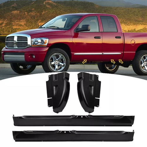 Rocker Panels & Cab Corners 4PCS for 02-08 for Dodge Ram Quad Cab OE Style