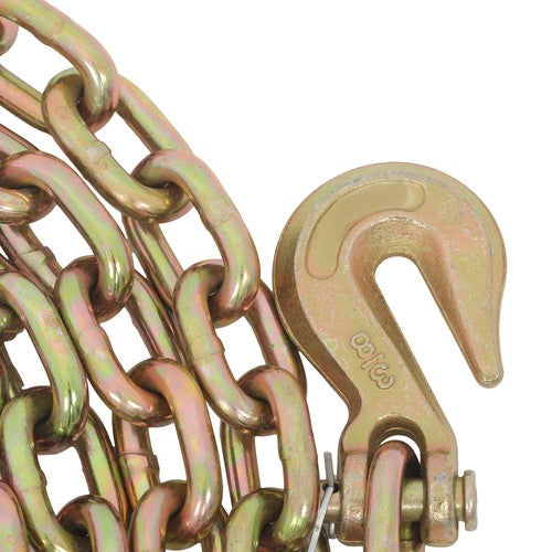 Binder Transport Chain G80 Steel 7100Lbs Tow Chain 3/8In × 20FT With Grab Hooks