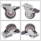 4 Piece 2 Inch Caster Wheels 360° Swivel Wheels (2 with Brake & 2 without brake)
