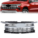 For Chevy Silverado 1500 LTZ 2022-2024 Chrome Plastic Front Bumper Grille New