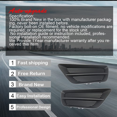 Front Bumper LH&RH Side Fog Light Covers For Honda Accord 13-15 71102T2AA00