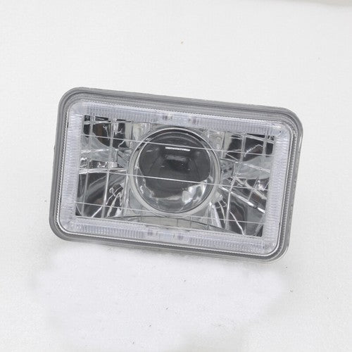 5" 4x6 Clear Lens Red LED Diamond Cut Semi Sealed Beam Projector Headlights