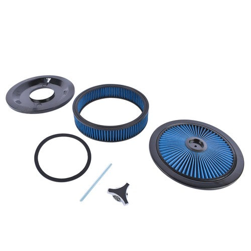 14" x 3" Blue Air Cleaner Set Super Flow Washable Blue Extraflow for Chevy Ford