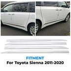 4 Pcs Outside Door Body Side ABS Molding Chrome Trim for Toyota Sienna 2011 2020