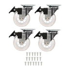 2 Inch Caster Wheels Set of 4 Heavy Duty Locking Casters with brake white