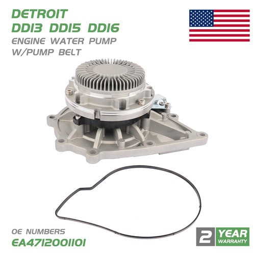 For Detroit DD13 15 16 Variable Speed Water Pump W/Belt EA4722001601 A4712001101