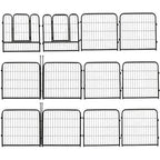 12 Panels 24x24 inch Dog Playpen Crate Fence Pet PlayPen Exercise Cage