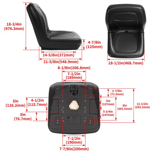 Black Gator Seats With Drain Hole For Diesel TX Turf 6X4 TRAIL XUV 550 620i 850D