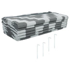 9x12ft Outdoor Plastic Straw Rug For Camping Outdoor Carpet RV Mat Gray & White