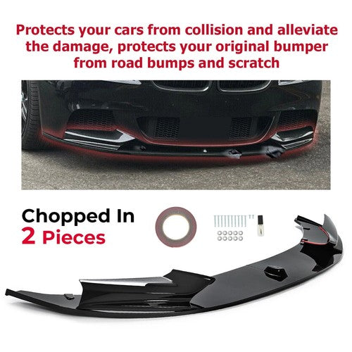 Front Bumper Lip Spoiler Splitter for 2011-2016 BMW F10 5 Series M Sport Gloss Black