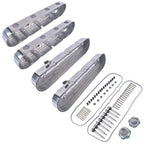 2Pcs Aluminum finned Valve Covers w/ Coil Mounts 241-181 For Chevy LS - Polished