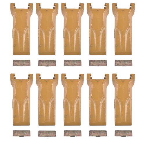 10 Pack Bucket Teeth with Flex Pins Yellow V17SYL V17PN Fits for Backhoe Loader