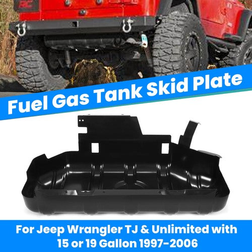 Fuel Tank Skid Plate for 97 06 Jeep Wrangler TJ Unlimited with 15 or 19 Gallon