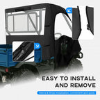 Black Soft Door UTV Cab Enclosure for Kawasaki Mule 600 610 4x4 XC 2005 2016