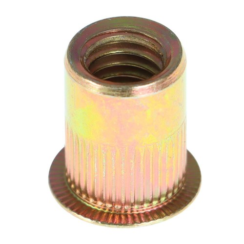 3/8-16 Carbon Steel Rivet Nut Flat Head Threaded Insert 50Pcs