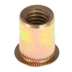 3/8-16 Carbon Steel Rivet Nut Flat Head Threaded Insert 50Pcs