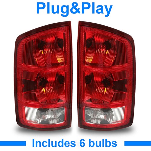 DOT Tail Lights Brake Lamps with Bulbs for Dodge Ram 1500 2500 3500 2002-2006
