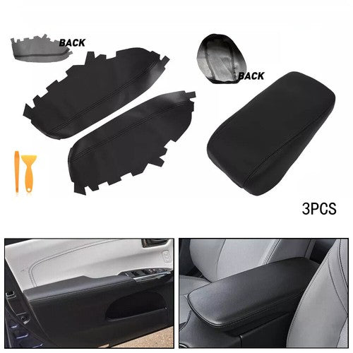 Door Panel Center Console Lid Armrest Cover Black for Toyota Avalon 2013 2018