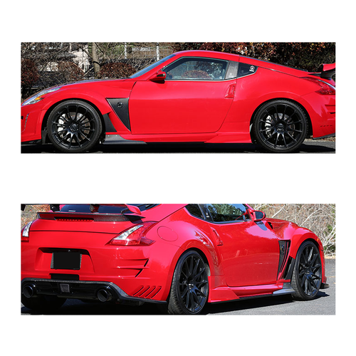 FRP Unpainted Side Skirts Rocker Panel Left+Right for Nissan 370Z Z34 2009-2020