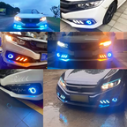 LED Blue Halo Projector Fog Light Angel Eyes Ring DRL for 2016-2021 for Honda Civic