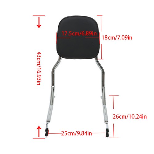 For Softail Heritage Classic Deluxe 2018-23 Passenger Backrest Upright Sissy Bar