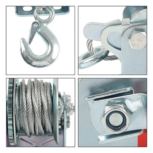 600 lbs Steel Cable Hand Winch Crank Gear Winch Atv Boat Trailer Heavy Duty