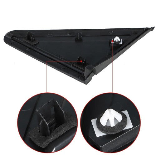 For Grand Caravan 2008-20 Mirror Flag Applique Plastic Right Side Black