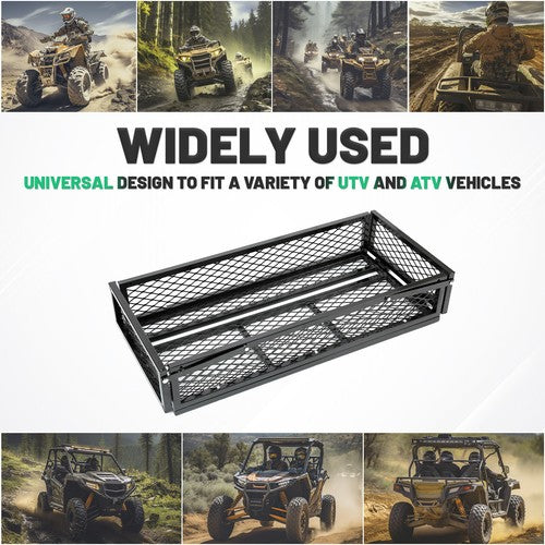 Universal For ATV Front&Rear Drop Cargo Basket Rack Storage Carrier Hauler 2 PCS