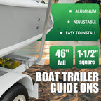 Boat Trailer Guide Poles Aluminum Square Upright  1 1/2" Square 46" Tall Pair