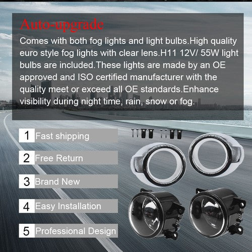 Fit For Ford Focus 2012-2014 Clear Lens Front Bumper Fog Lights Lamps W/ Bulbs