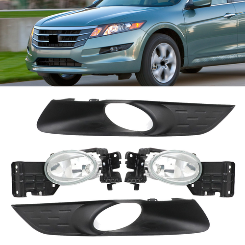 Front Bumper Fog Lights Lamp W/Bezel for Honda Accord Crosstour 3 5L 2010-2012
