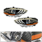 Black Housing Headlamp Headlight LED DRL LH&RH Pair For Ford Mustang 2018-2020