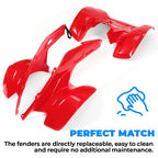 Red Front Rear Fender Set for Honda TRX 250R TRX250R 1986 1989 Plastics Kit
