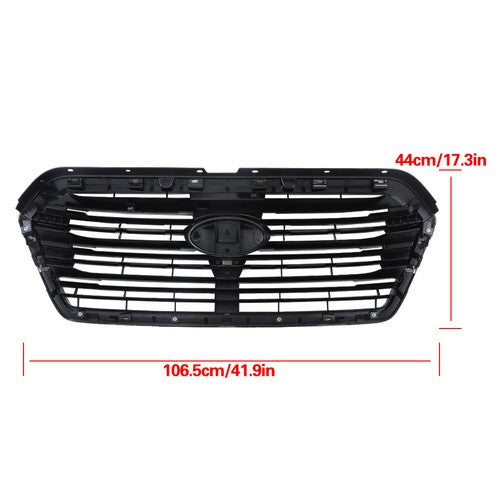 For Subaru Ascent 2019-2022 Gloss Black Plastic Front Upper Center Mesh Grille