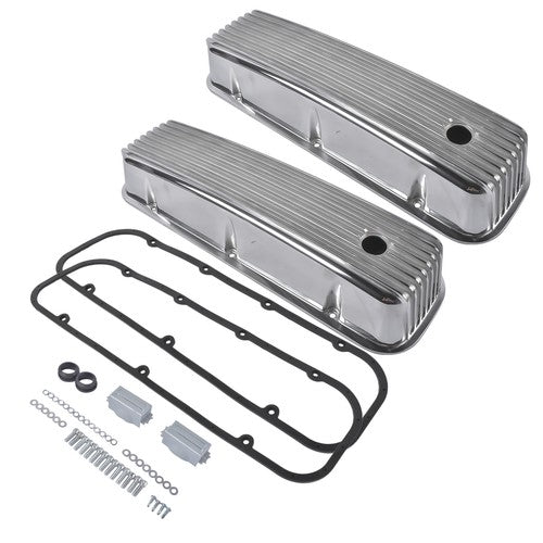 3-11/16" Tall Finned Aluminum Valve Covers Fits Chevy Big Block 396 402 427 454