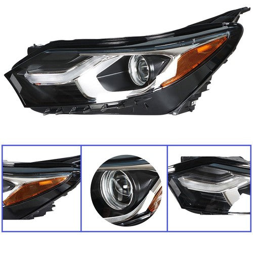 Halogen Headlight Assembly Chrome Driver Left Side For Chevy Equinox 2018-2019